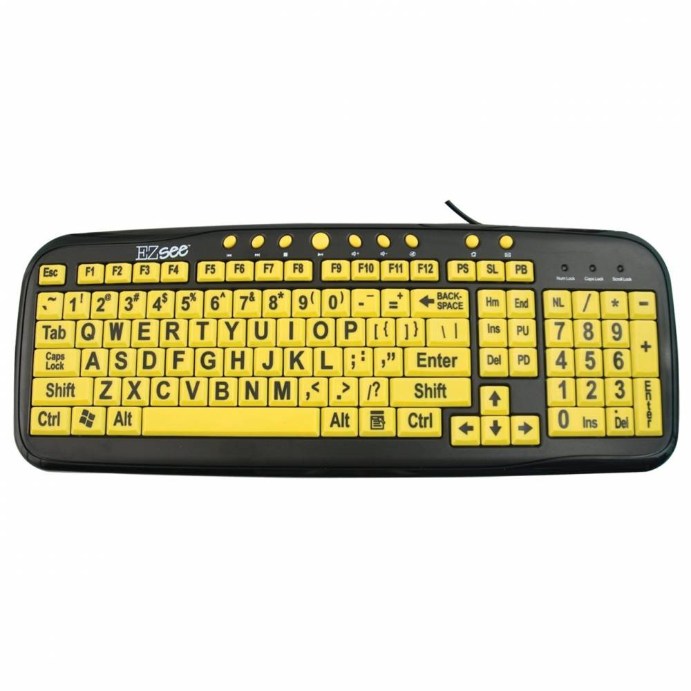 Teclado Con Letra Grande Alto Contraste - Baja Visin